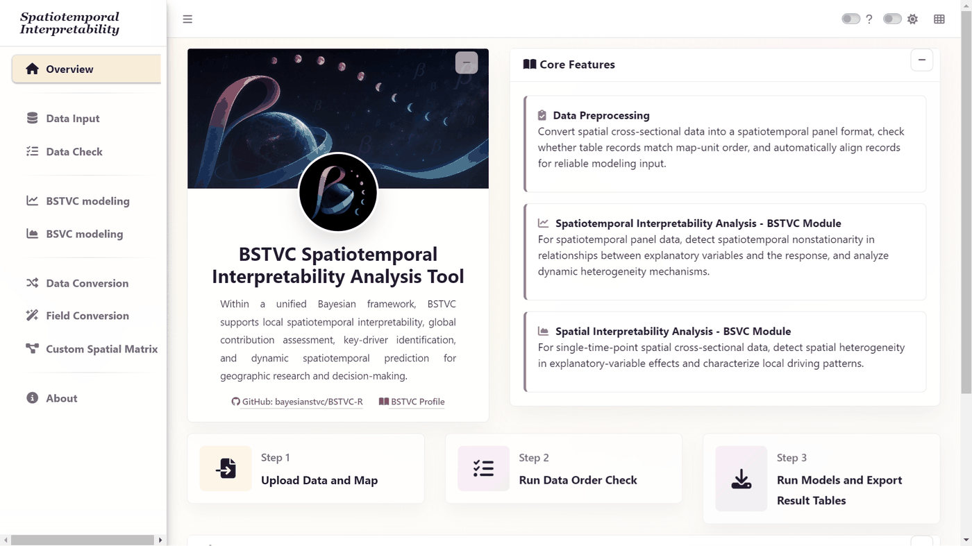BSTVC Desktop overview and the three-step workflow